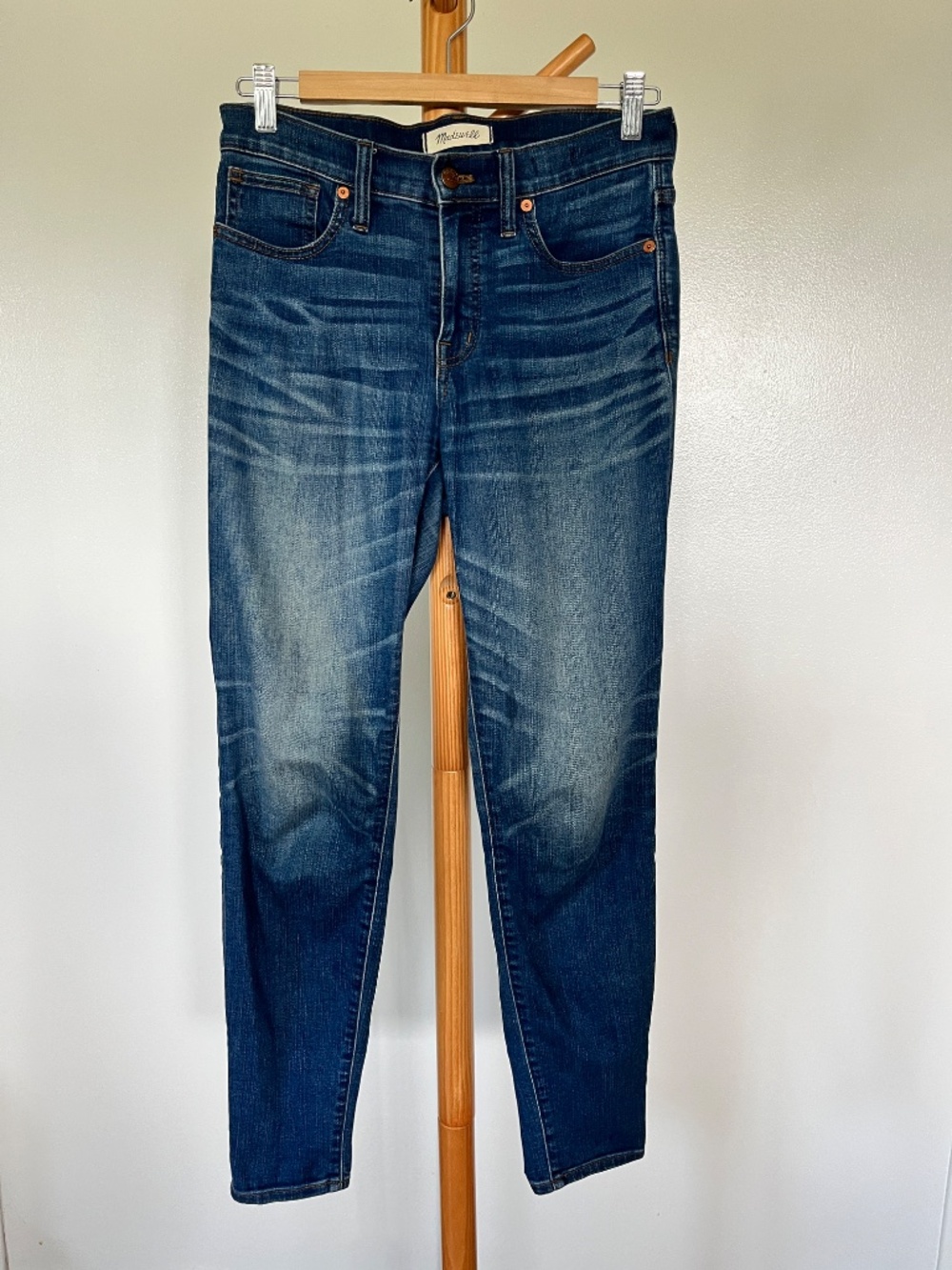 Madewell 9" high-rise skinny blue jeans in size 26